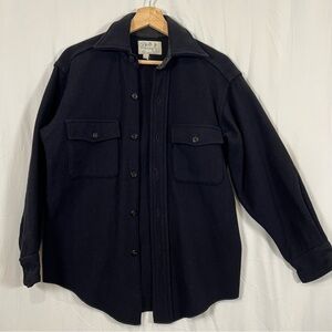 C.P.O. Men's Navy Wool Shirt Jacket with Anchor Buttons